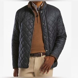 Peter Millar Suffolk Quilted Travel Coat - Black- L